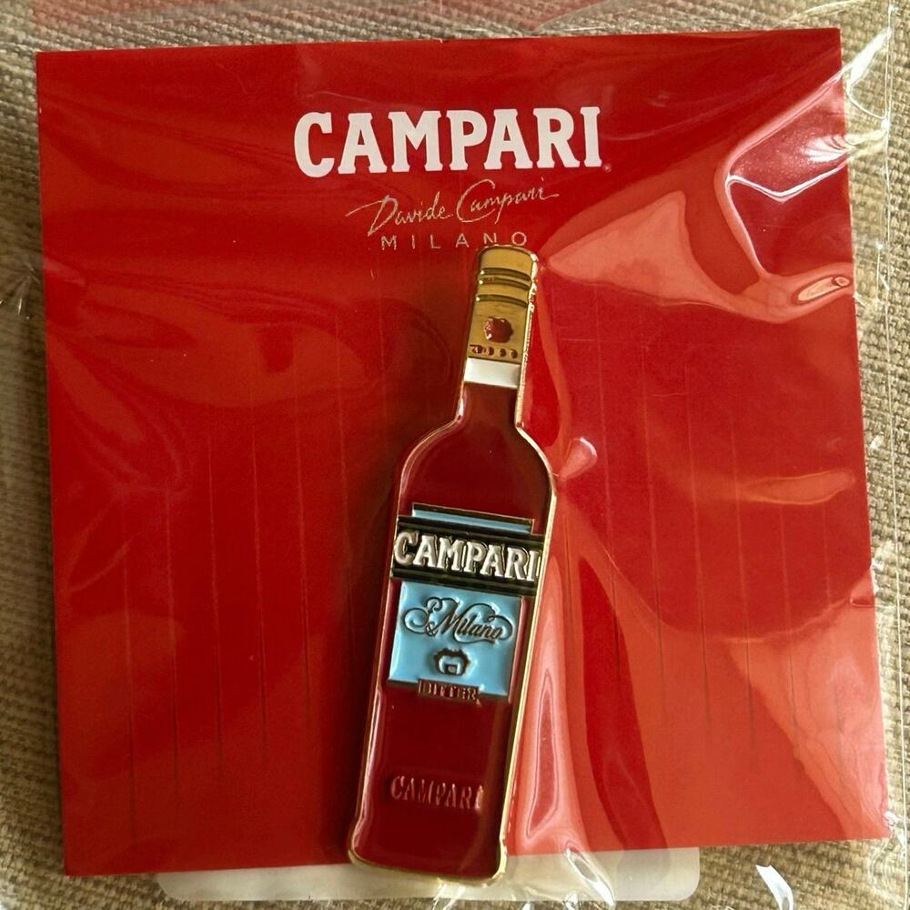Campari Liqueur Bottle Enamel Hat Shirt Lapel Pin Badge Brand New
